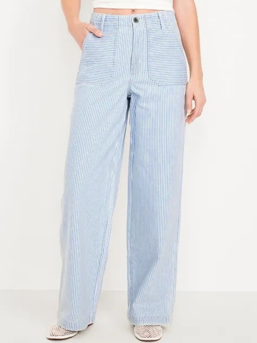 NWT Old Navy Wide Leg Stripe Jeans